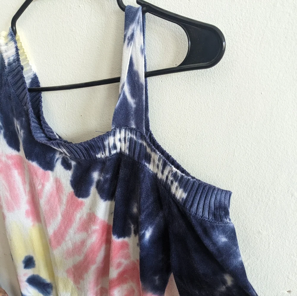 Pink Pastel Tie Dye Cold Off Shoulder Cut-out Sweater Central Park West Revolve
